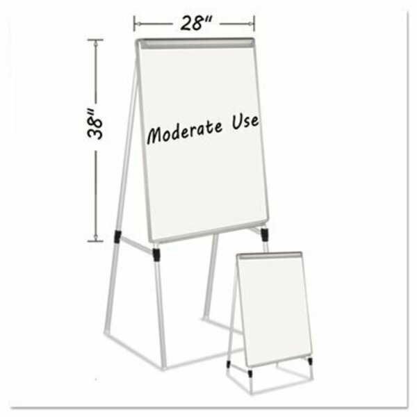 Mastervisi Silver Easy Clean Dry Erase Quad-Pod Presentation Easel, 45in To 79in, Silver EA2300335MV